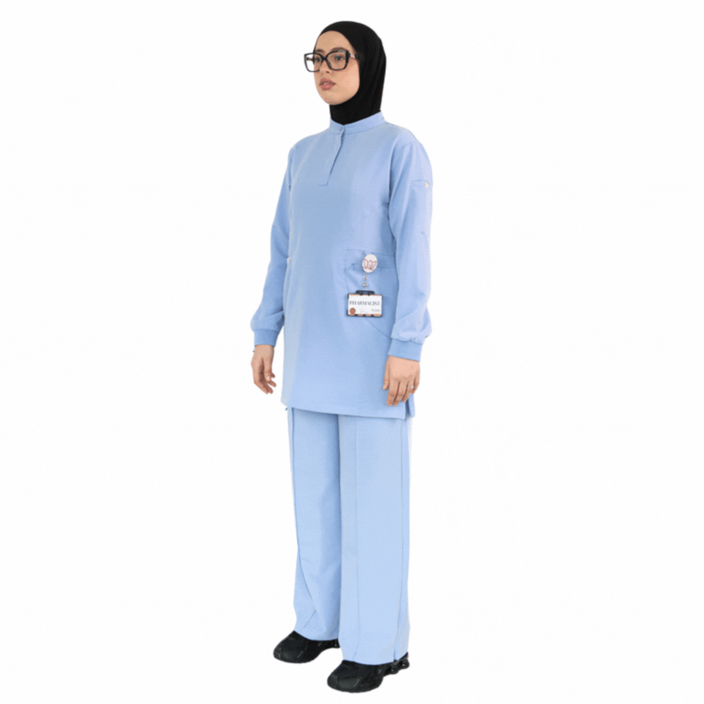 Modest medical sets scrubs long sleeve long tops - layla scrubs