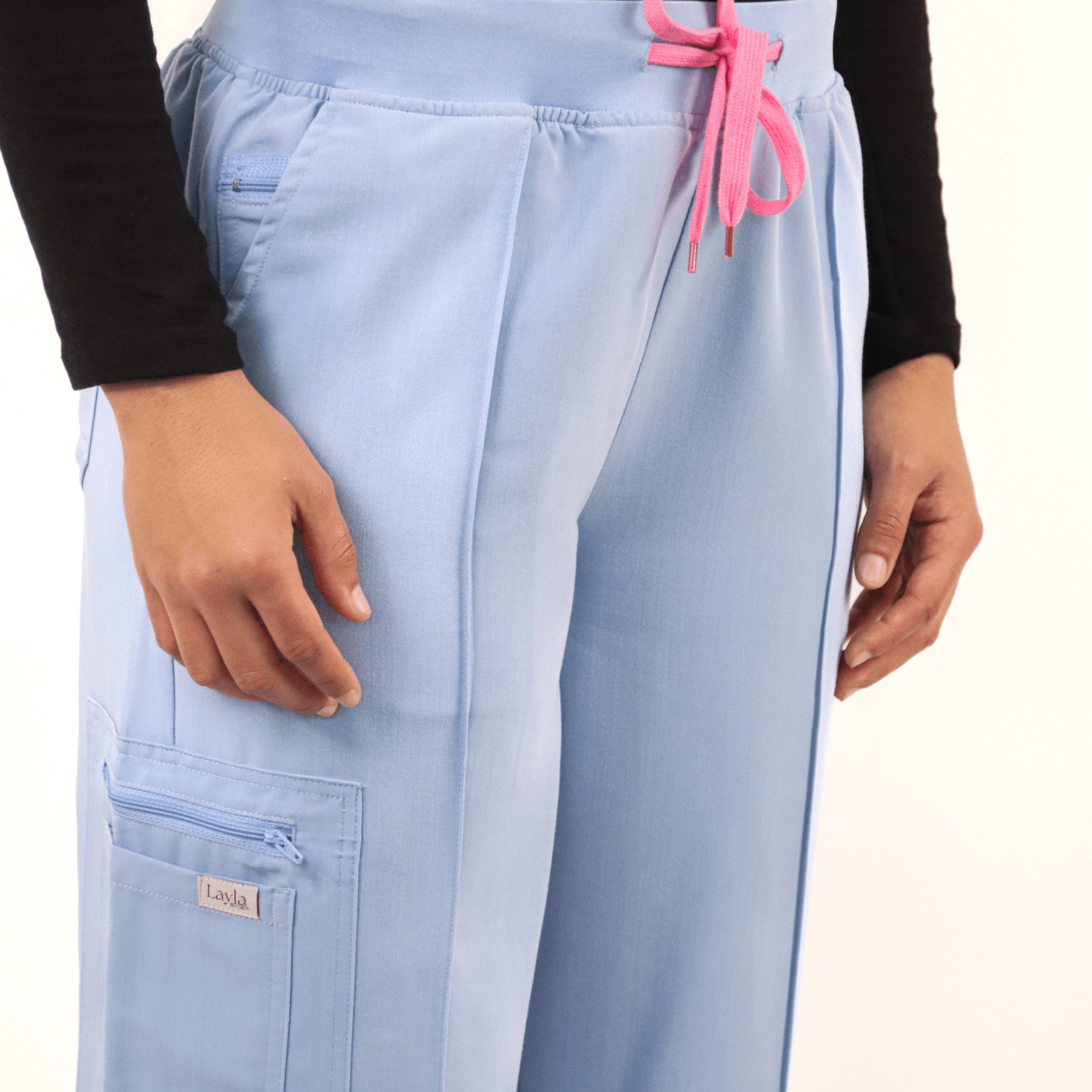 Modest medical scrubs wide leg trousers for female healthcare workers - Layla Scrubs