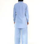 Modest medical scrub unifrom set - Elegant blue uniform